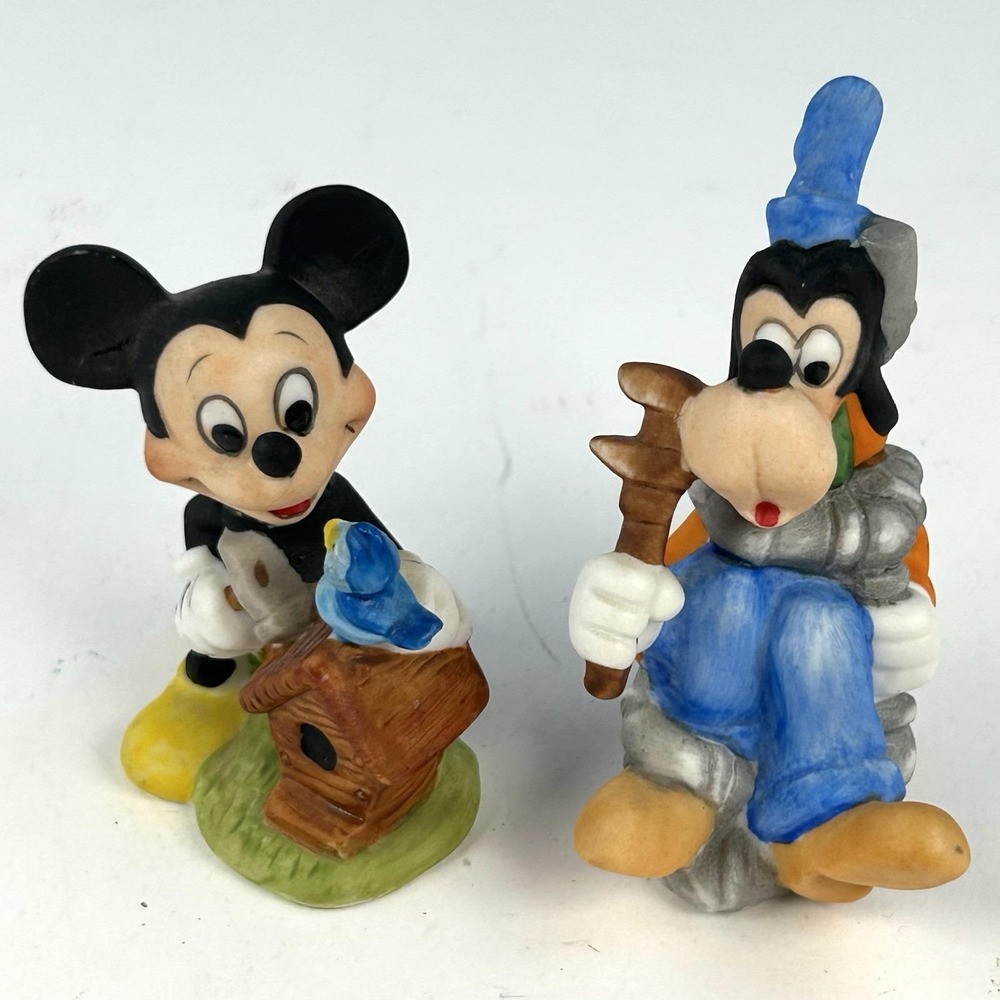 Walt Disney Productions Mickey and Goofy Ceramic Figurines Lot of 2